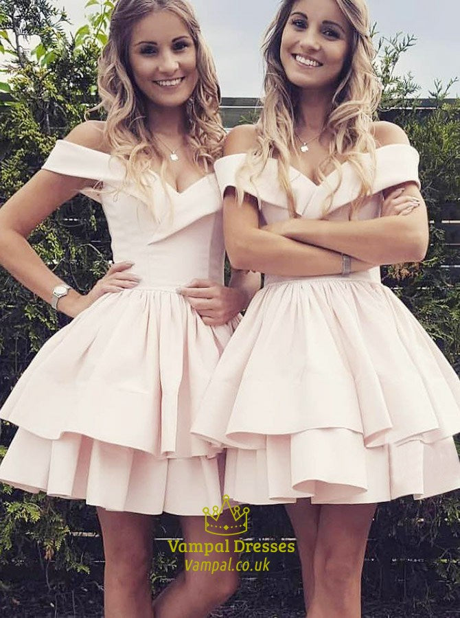 Tiered Homecoming Dress With Ruffles SYH78