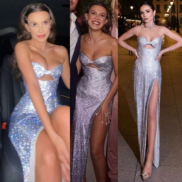 Vestido de fiesta con lentejuelas brillantes, sin tirantes, con abertura y corte en V, vestido de noche para fiesta Y8167