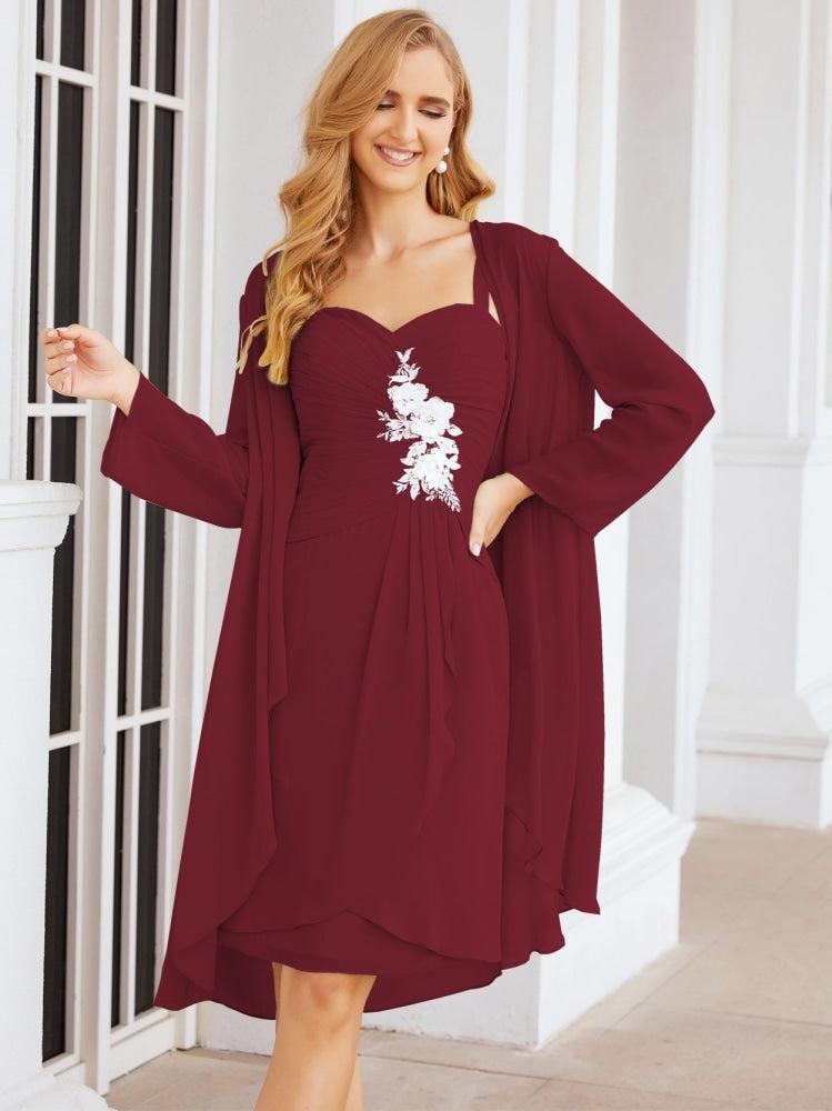 Sunnderly Kleider für die Brautmutter und den Bräutigam, Spitzenapplikationen für Hochzeitsgäste, SY28066