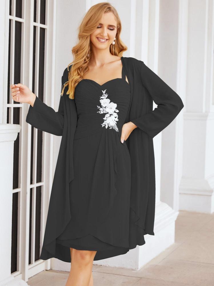 Sunnderly Kleider für die Brautmutter und den Bräutigam, Spitzenapplikationen für Hochzeitsgäste, SY28066