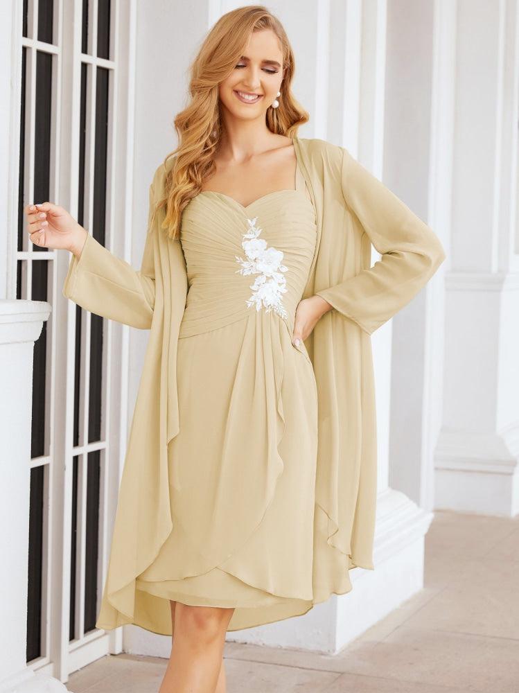 Sunnderly Kleider für die Brautmutter und den Bräutigam, Spitzenapplikationen für Hochzeitsgäste, SY28066