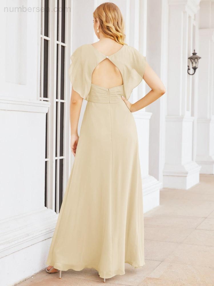 Vestidos de dama de honor Sunnderly con capa, vestido formal de fiesta con espalda descubierta para madre de la novia SY28058