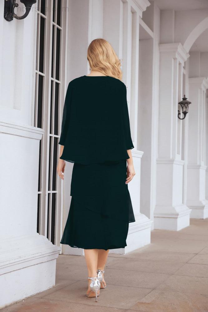 Sunnderly Zweiteiliges A-Linien-Kleid für die Brautmutter, formelles Partykleid, SY28072