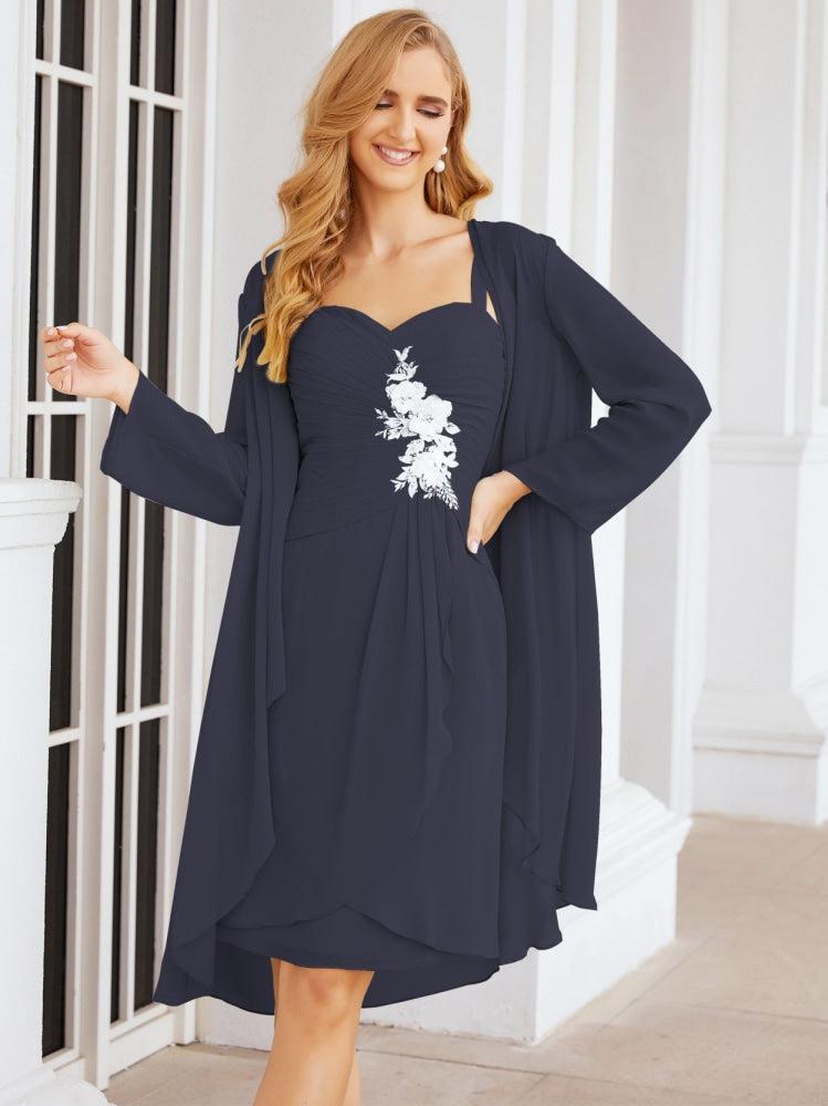 Sunnderly Kleider für die Brautmutter und den Bräutigam, Spitzenapplikationen für Hochzeitsgäste, SY28066