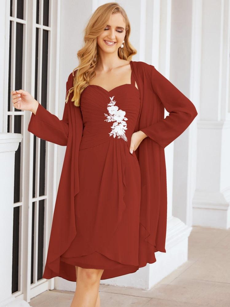 Sunnderly Kleider für die Brautmutter und den Bräutigam, Spitzenapplikationen für Hochzeitsgäste, SY28066