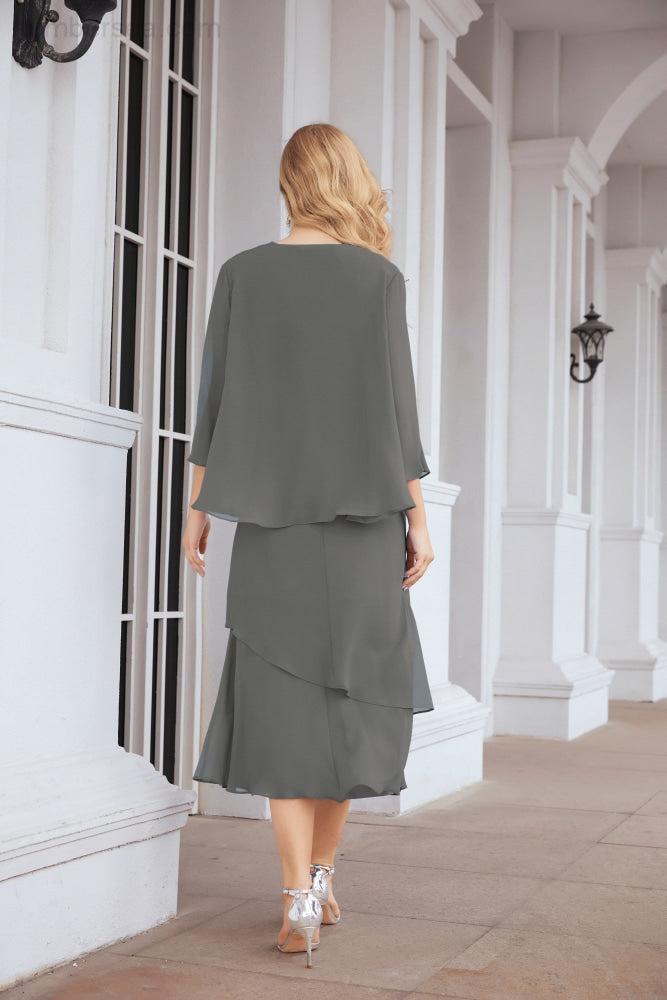 Sunnderly Zweiteiliges A-Linien-Kleid für die Brautmutter, formelles Partykleid, SY28072