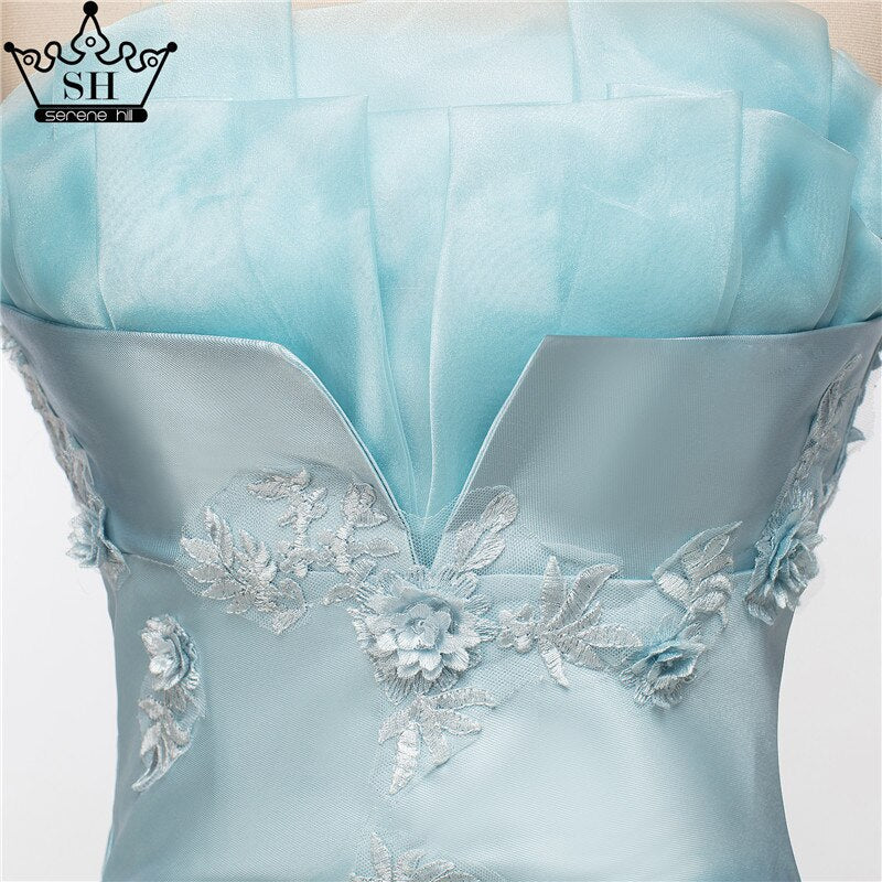 En oferta, sin devolución ni reembolso, los más nuevos vestidos de noche cortos sin tirantes, sexys, con apliques de satén, formales, para fiesta de noche, HA2076