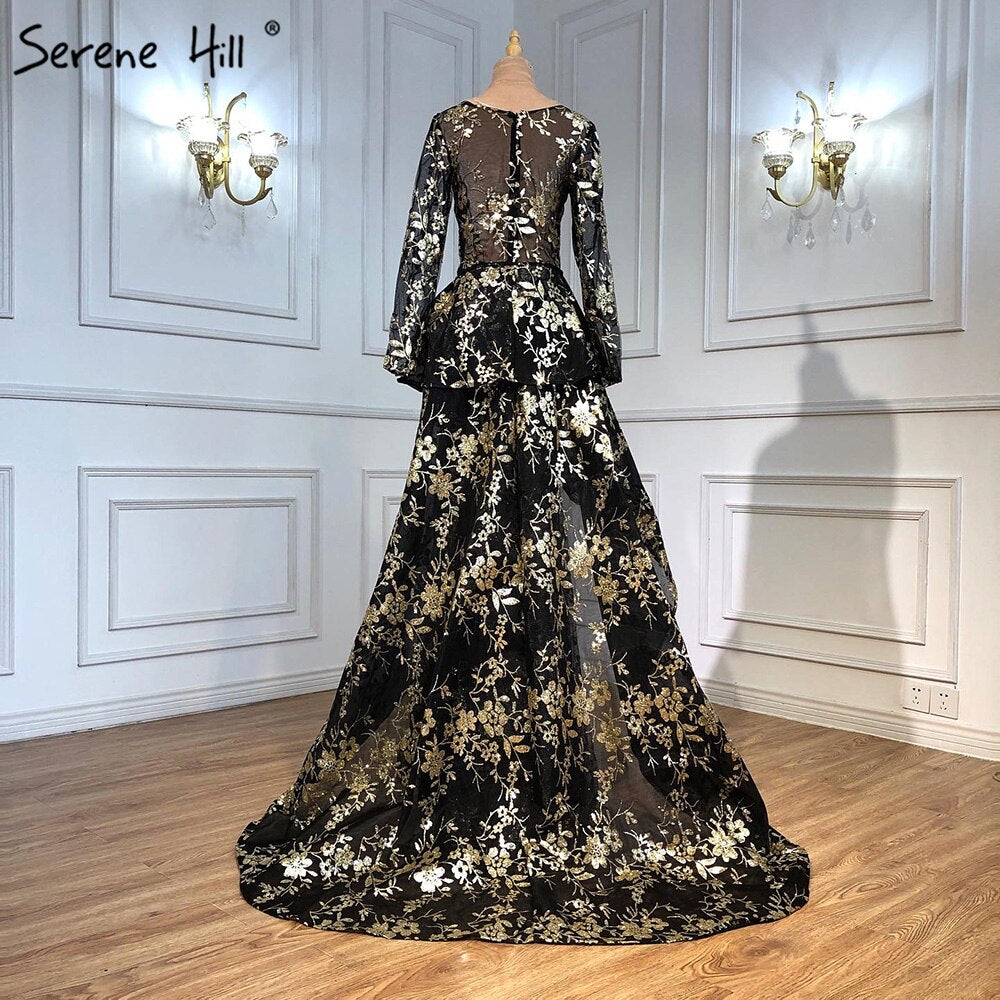 On Sale No Return No  Refund 2025  Black V-Neck Fashion New Evening Dresses Sequined Sleeveless Glitter Luxury Evening Gowns LA6552