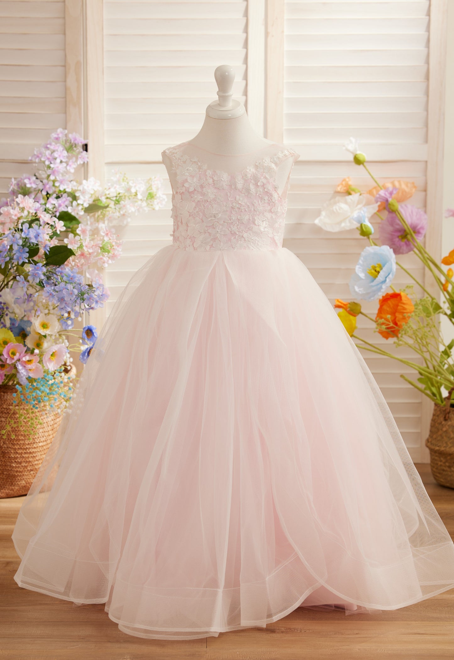 Enchanted Princess Tulle and Lace Flower Girl Dress
