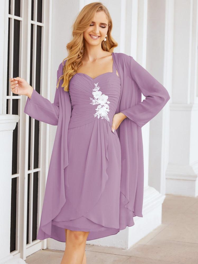 Sunnderly Kleider für die Brautmutter und den Bräutigam, Spitzenapplikationen für Hochzeitsgäste, SY28066