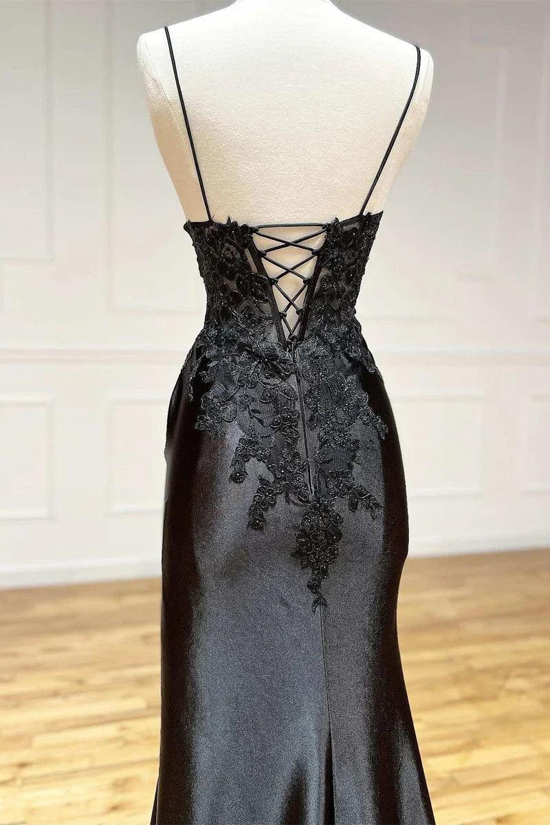 Ballkleid Etuikleid Schwarz Lang Applikationen