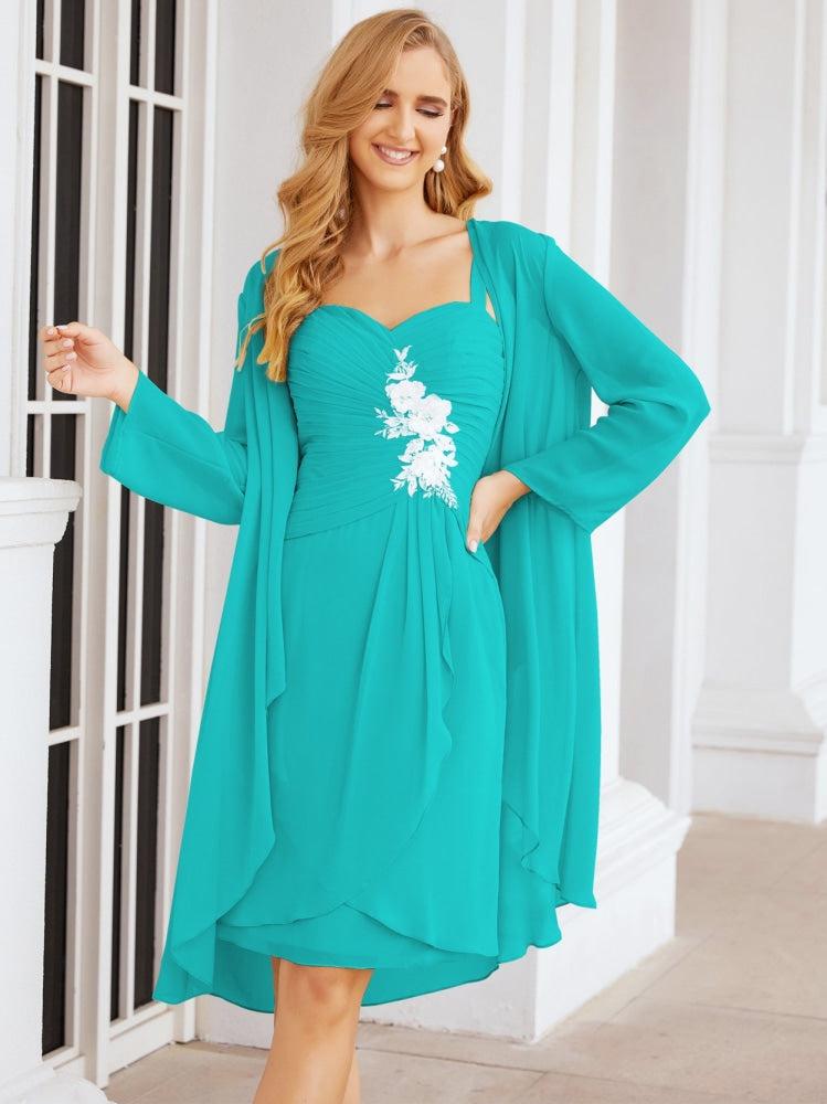 Sunnderly Kleider für die Brautmutter und den Bräutigam, Spitzenapplikationen für Hochzeitsgäste, SY28066