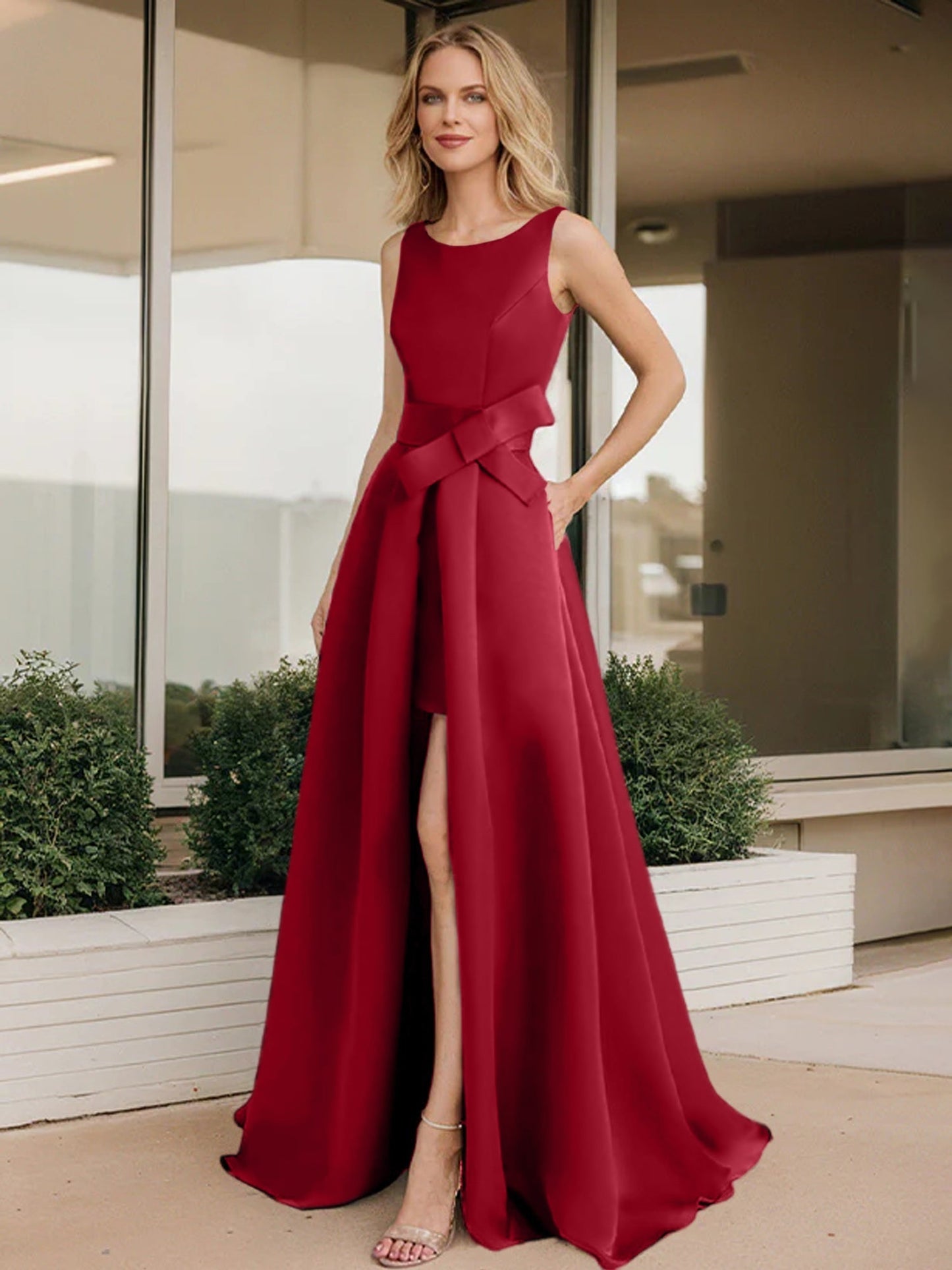 A-Linie/Princess-Linie U-Ausschnitt Kleider für die Brautmutter