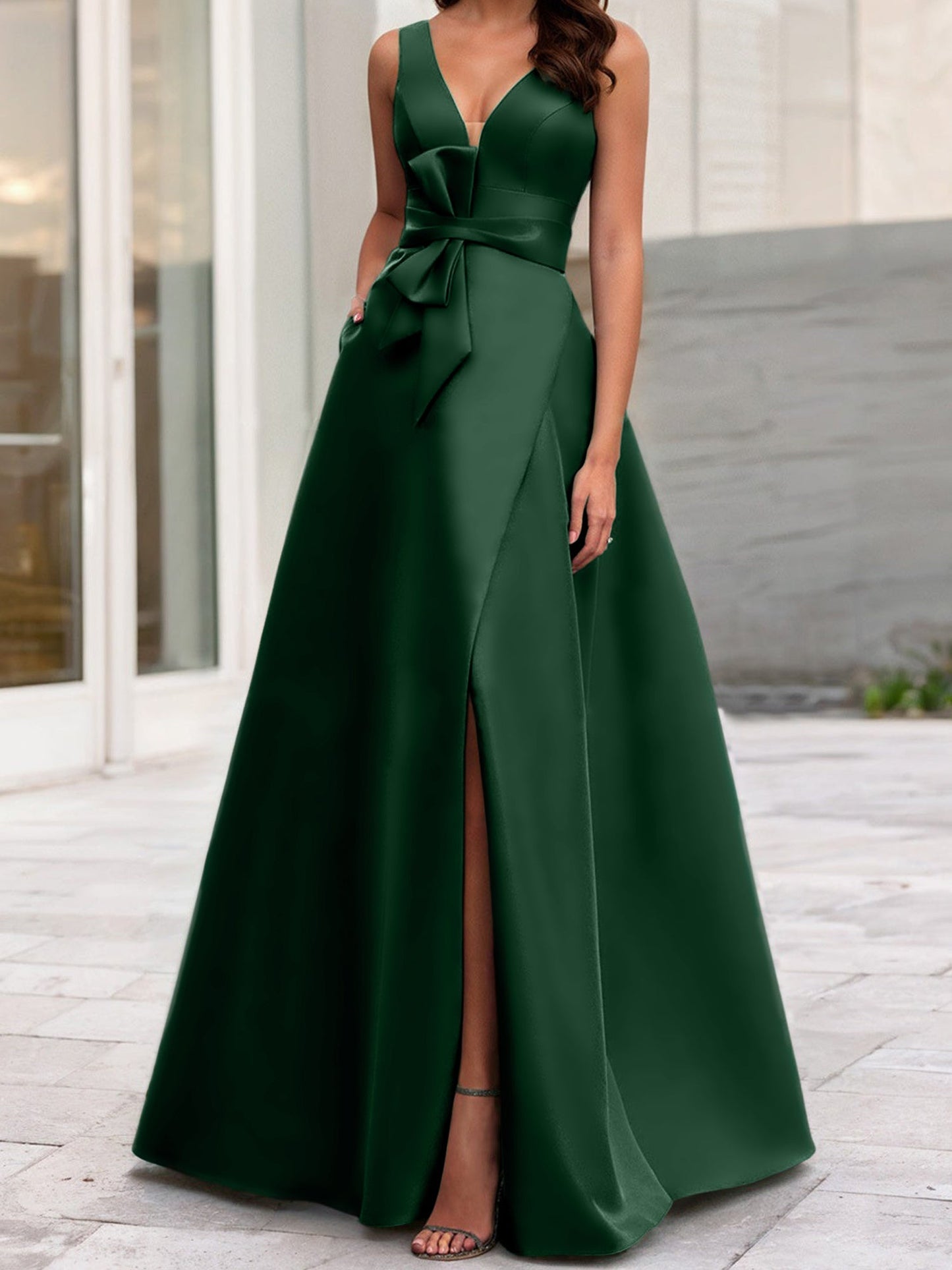 A-Line/Princess V-Neck Sleeveless Mother Of The Bride Dresses With Split Side
