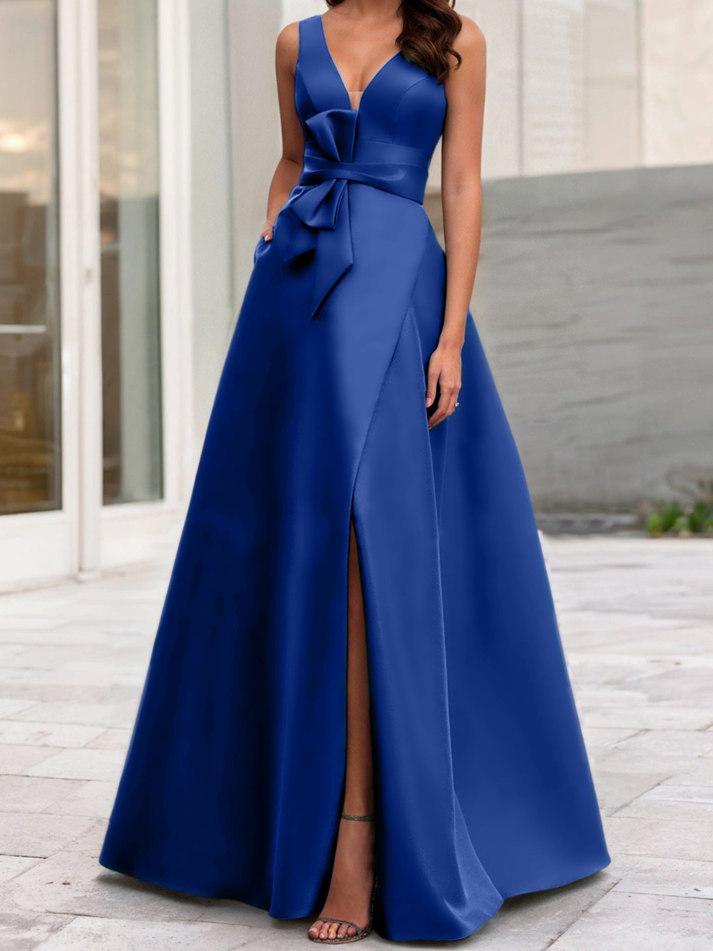 A-Line/Princess V-Neck Sleeveless Mother Of The Bride Dresses With Split Side