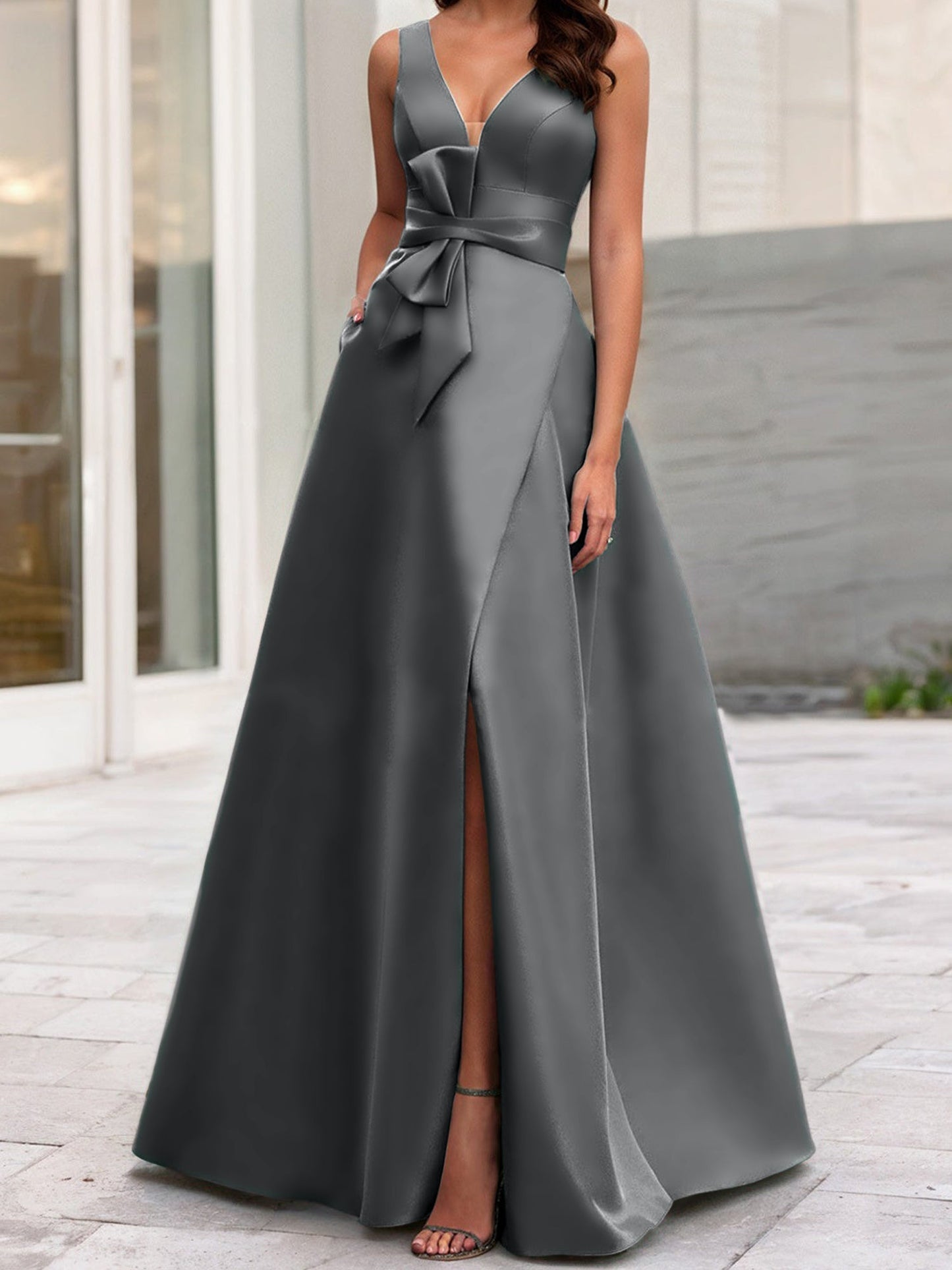 A-Line/Princess V-Neck Sleeveless Mother Of The Bride Dresses With Split Side
