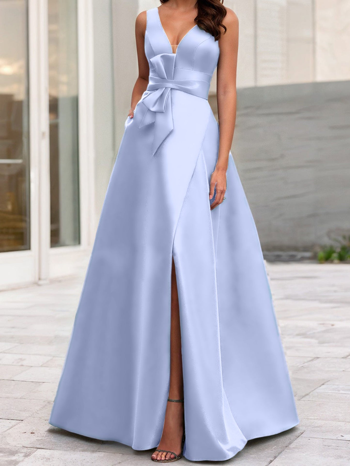 A-Line/Princess V-Neck Sleeveless Mother Of The Bride Dresses With Split Side