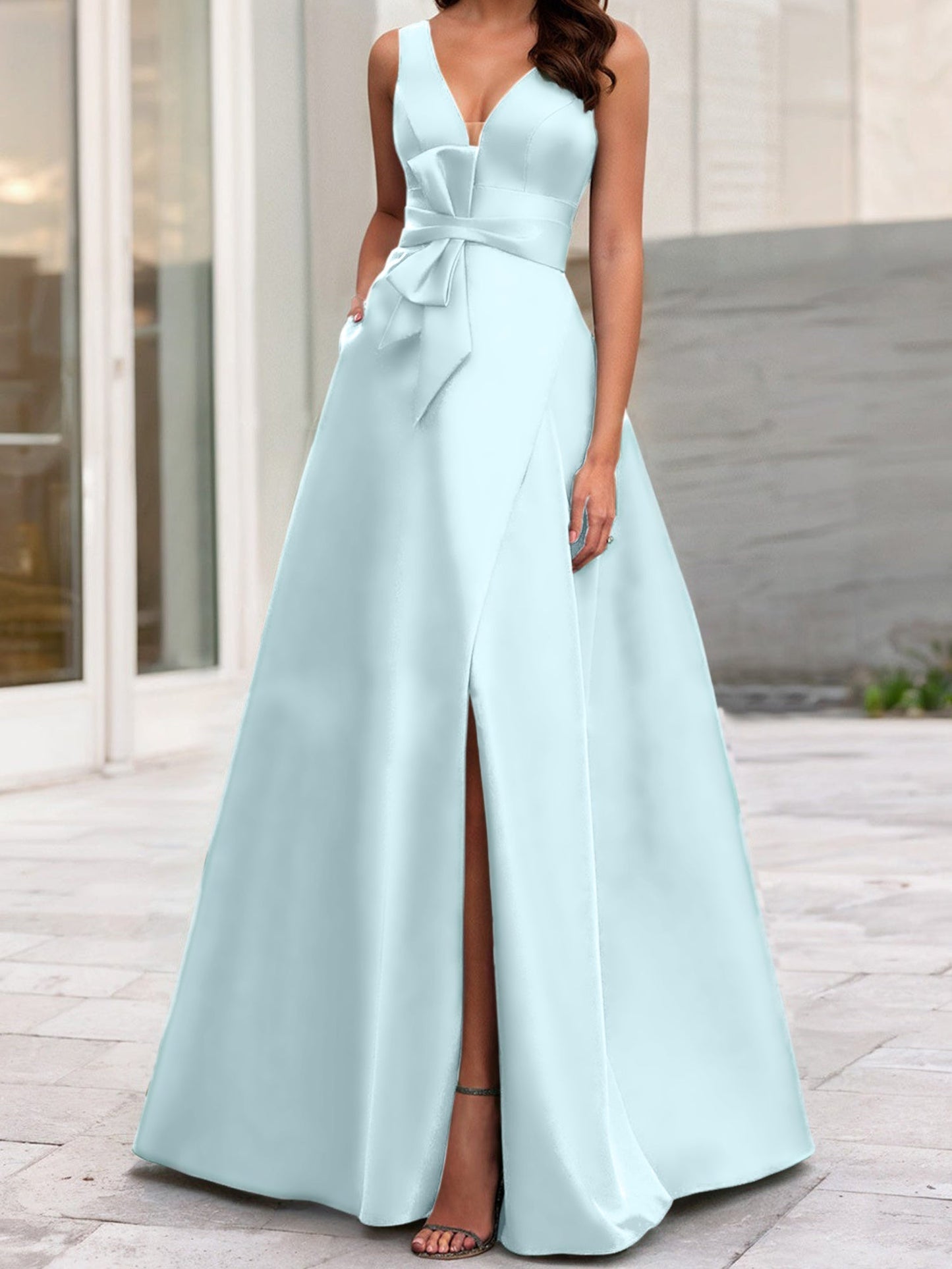 A-Line/Princess V-Neck Sleeveless Mother Of The Bride Dresses With Split Side