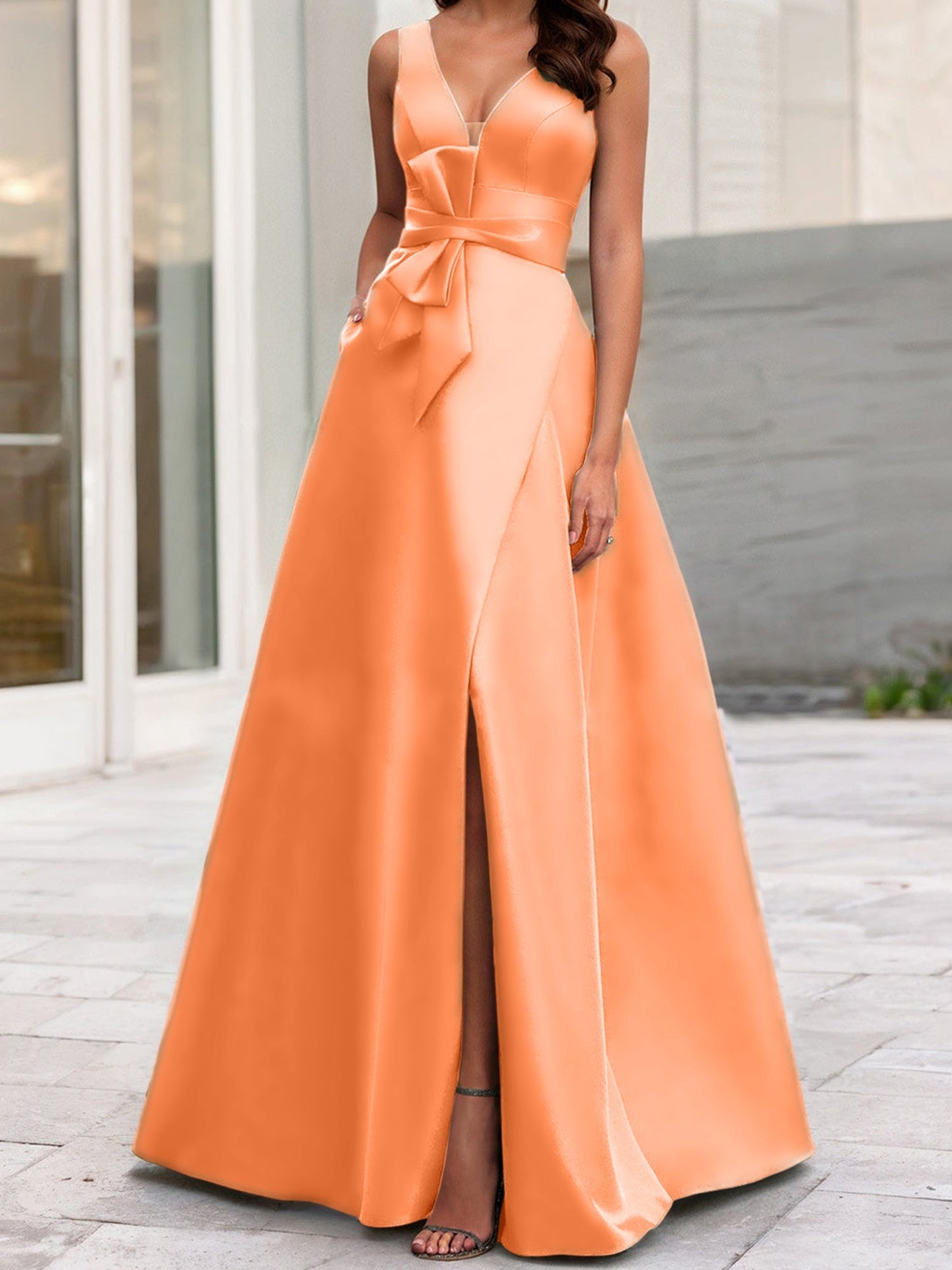 A-Line/Princess V-Neck Sleeveless Mother Of The Bride Dresses With Split Side