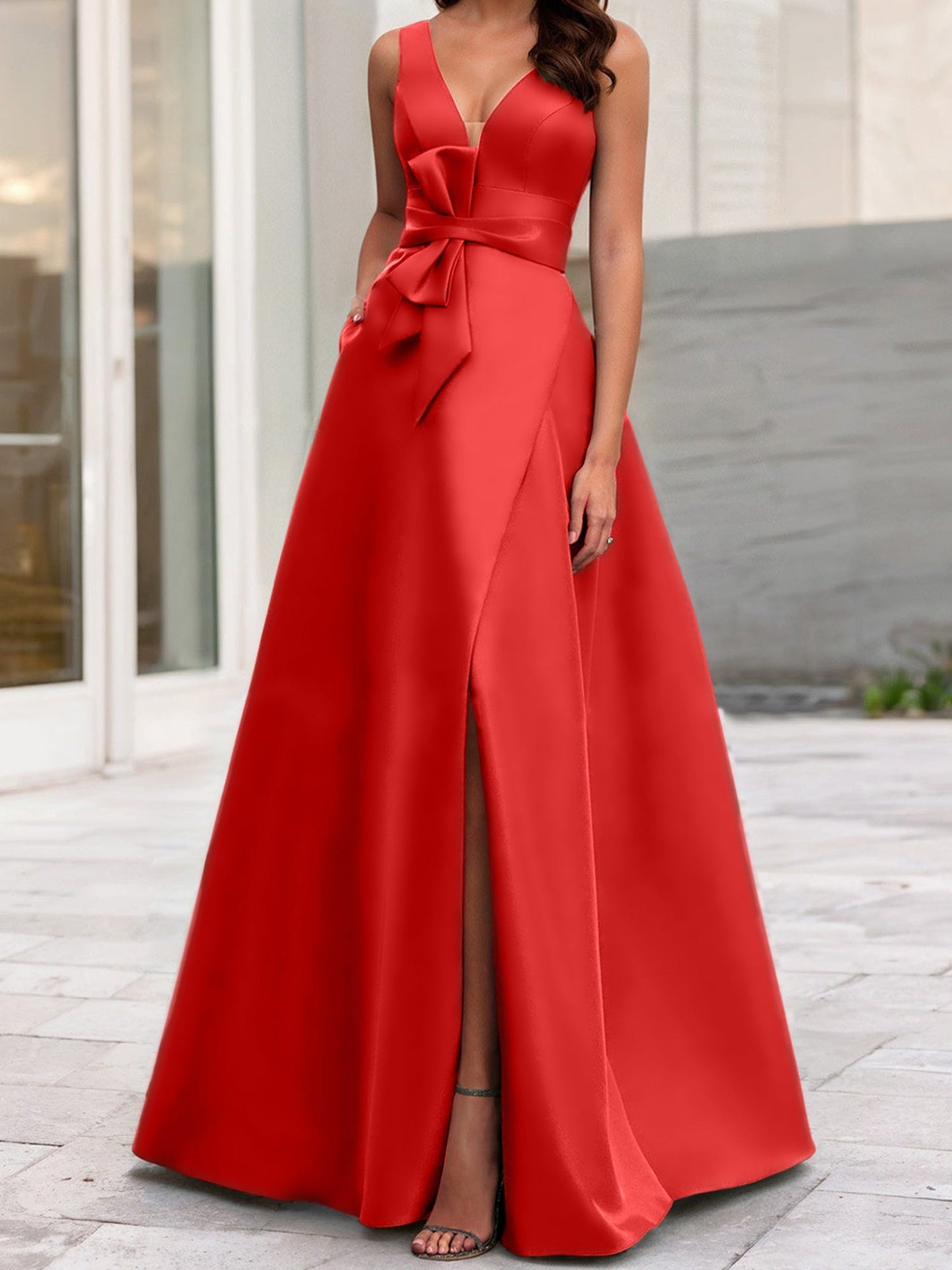 A-Line/Princess V-Neck Sleeveless Mother Of The Bride Dresses With Split Side