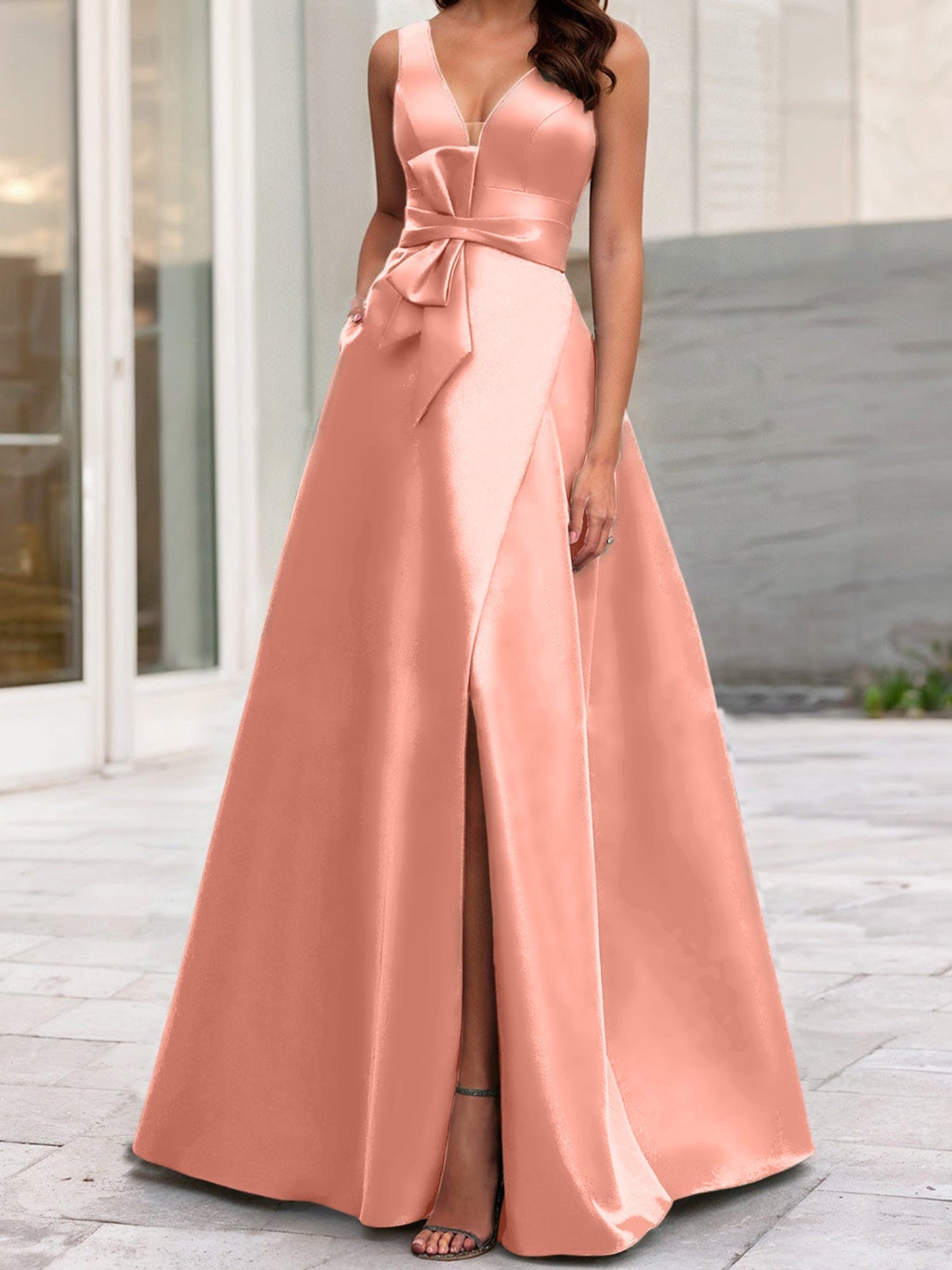 A-Line/Princess V-Neck Sleeveless Mother Of The Bride Dresses With Split Side