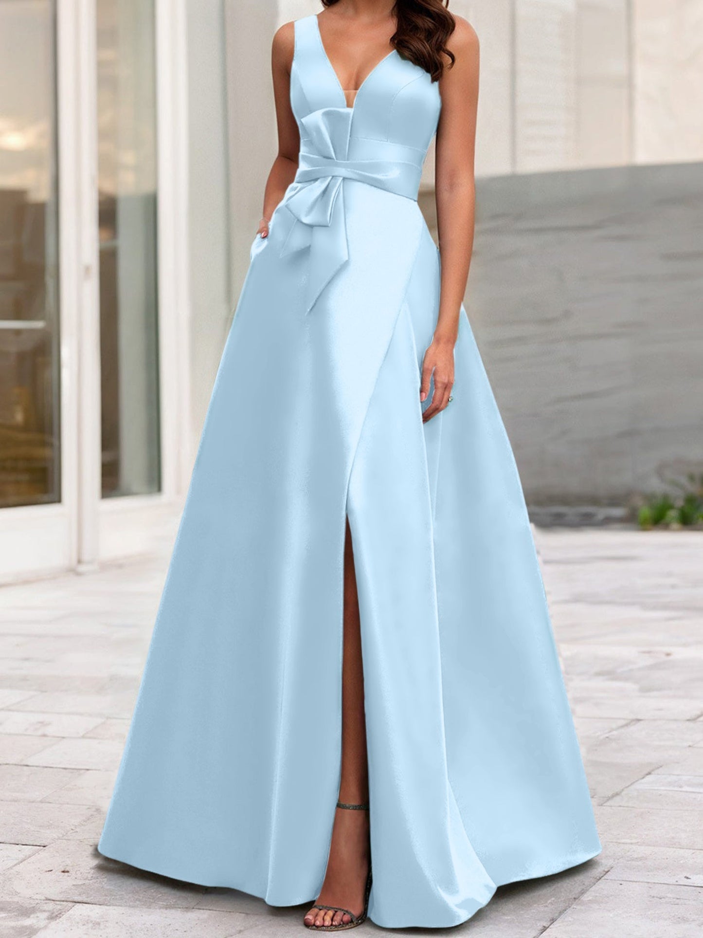 A-Line/Princess V-Neck Sleeveless Mother Of The Bride Dresses With Split Side