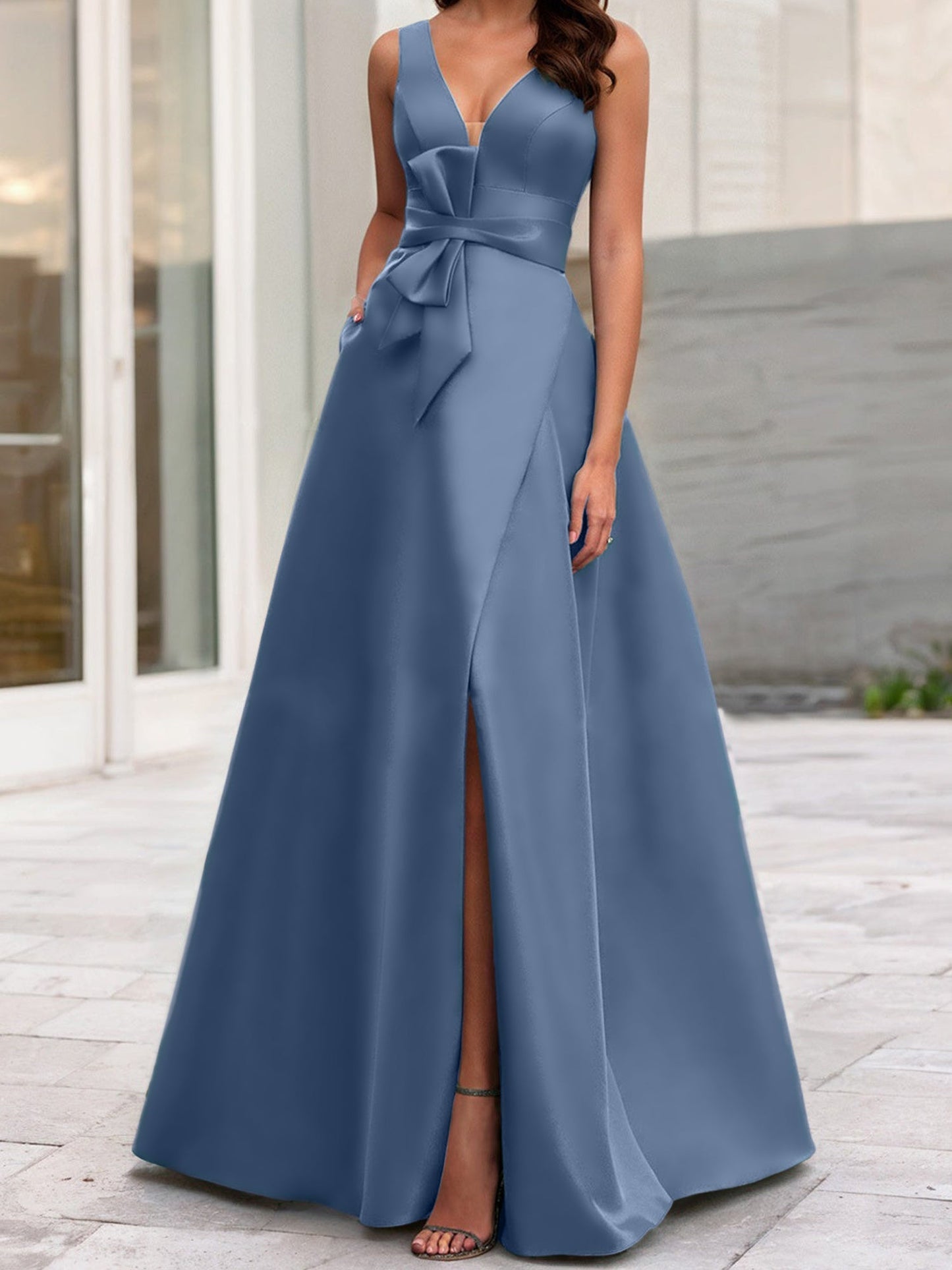 A-Line/Princess V-Neck Sleeveless Mother Of The Bride Dresses With Split Side