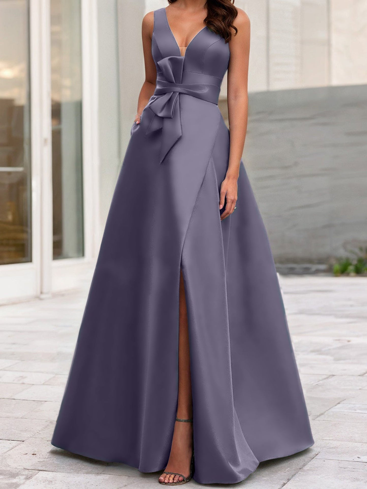 A-Line/Princess V-Neck Sleeveless Mother Of The Bride Dresses With Split Side