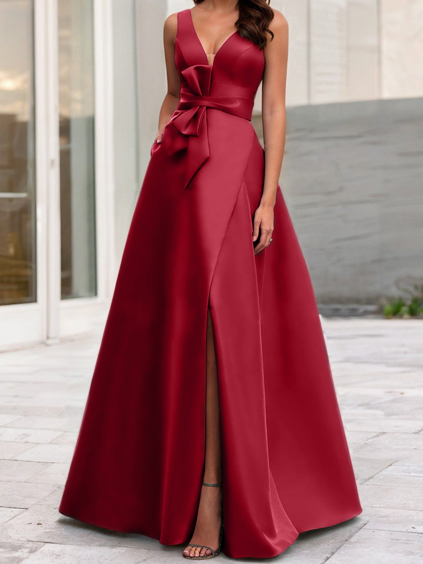 A-Line/Princess V-Neck Sleeveless Mother Of The Bride Dresses With Split Side