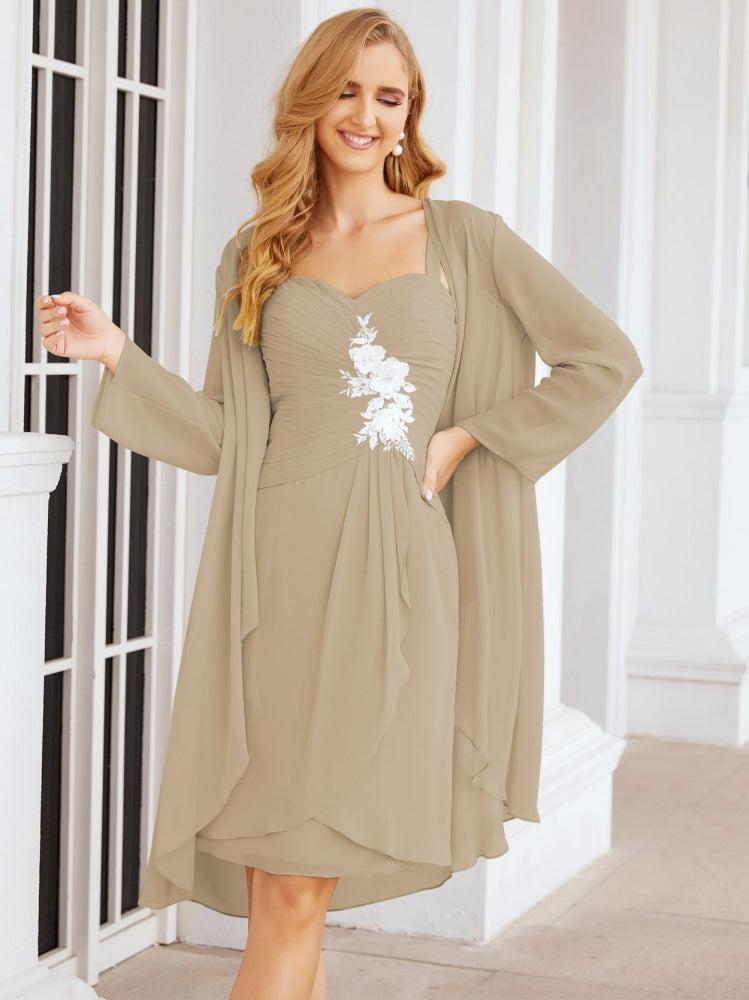 Sunnderly Kleider für die Brautmutter und den Bräutigam, Spitzenapplikationen für Hochzeitsgäste, SY28066