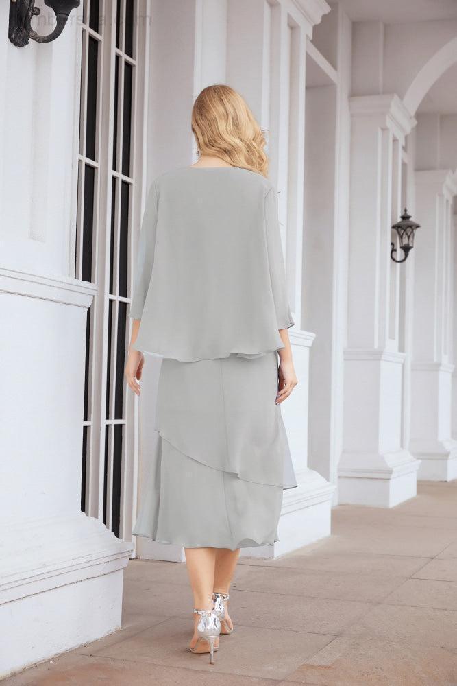 Sunnderly Zweiteiliges A-Linien-Kleid für die Brautmutter, formelles Partykleid, SY28072