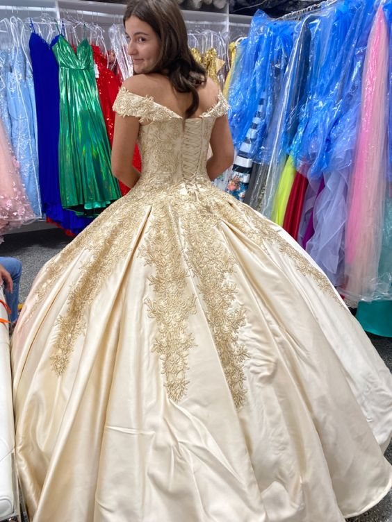 Impresionante vestido de fiesta con hombros descubiertos, vestido de quinceañera Y6978