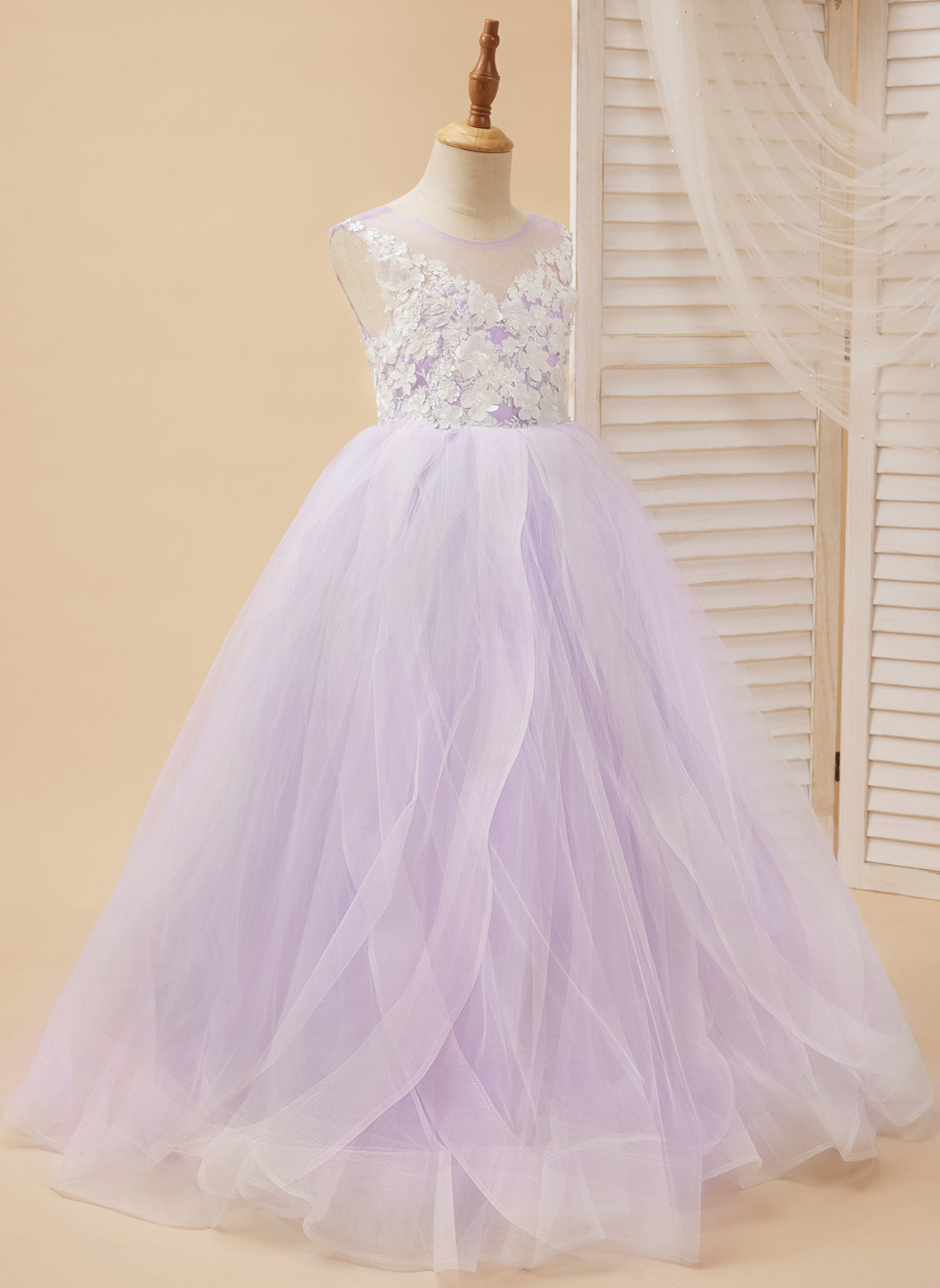 Enchanted Princess Tulle and Lace Flower Girl Dress