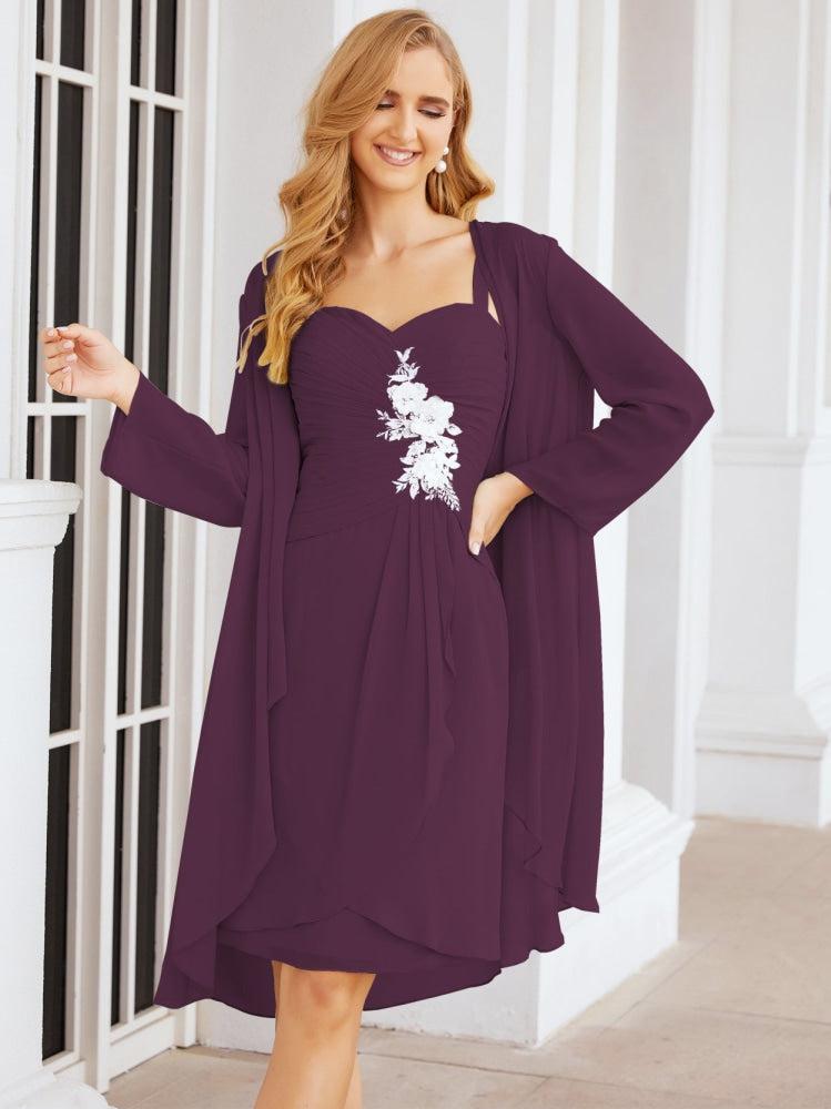 Sunnderly Kleider für die Brautmutter und den Bräutigam, Spitzenapplikationen für Hochzeitsgäste, SY28066