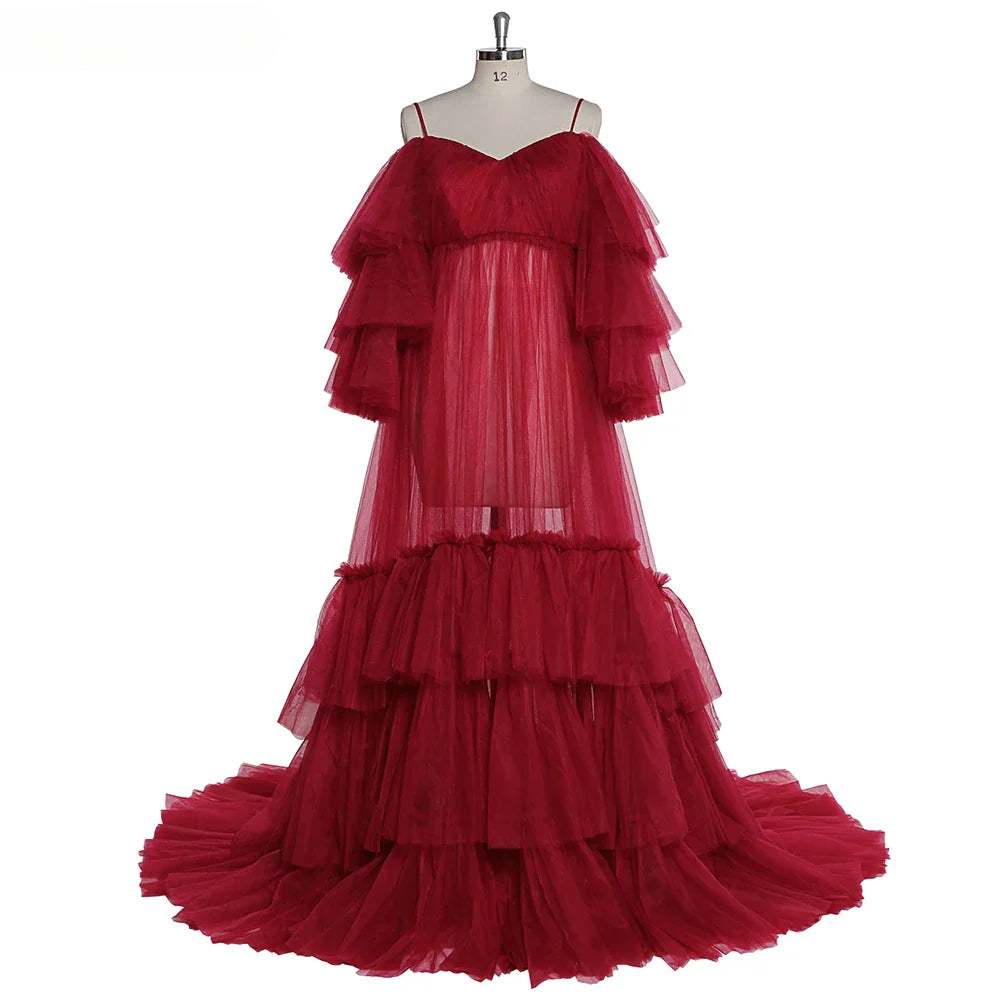 Elegant Off Shoulder Maternity Dresses for Photo Shoot Maxi Gown Pregnant Women Photography Props Long Pregnancy Dress