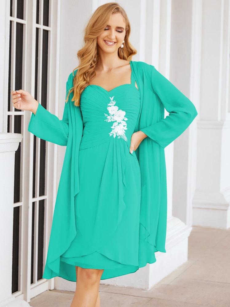 Sunnderly Kleider für die Brautmutter und den Bräutigam, Spitzenapplikationen für Hochzeitsgäste, SY28066