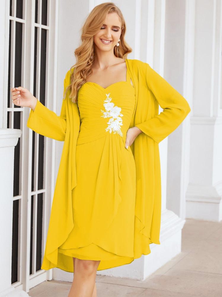 Sunnderly Kleider für die Brautmutter und den Bräutigam, Spitzenapplikationen für Hochzeitsgäste, SY28066