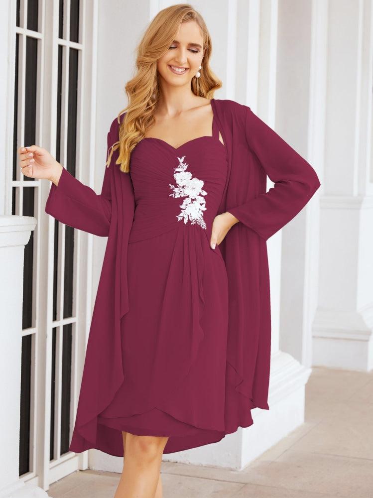 Sunnderly Kleider für die Brautmutter und den Bräutigam, Spitzenapplikationen für Hochzeitsgäste, SY28066