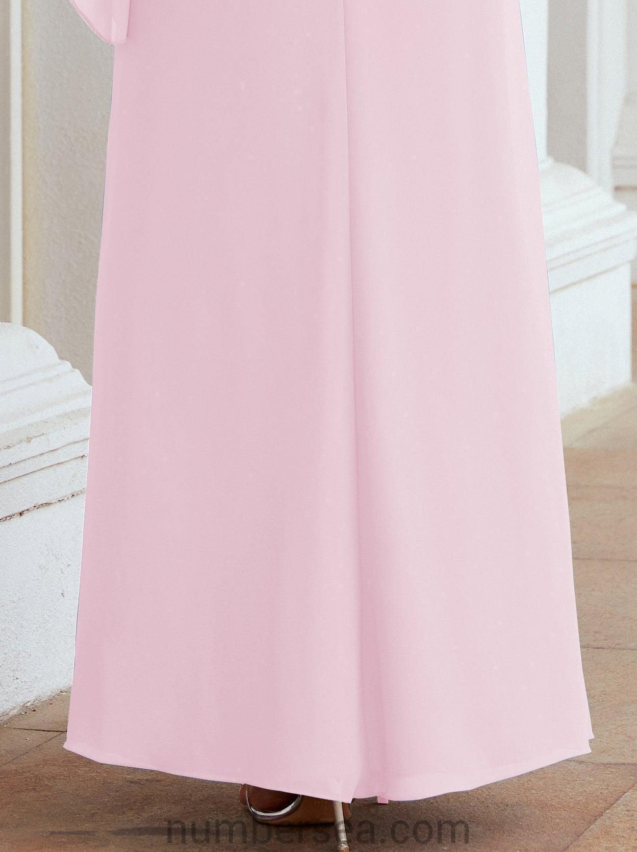 Sunnderly Formales Partykleid, lang, für die Brautmutter, mit Rüschenumhang, SY28026