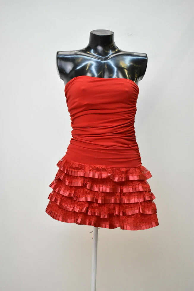 Schwarzes trägerloses Homecoming-Kleid, Schwarzes Partykleid, Cocktailkleid Y2360