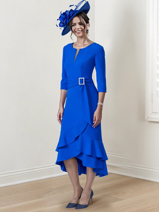 Etui-Linie/Säule U-Ausschnitt Wadenlang Kleider für die Brautmutter