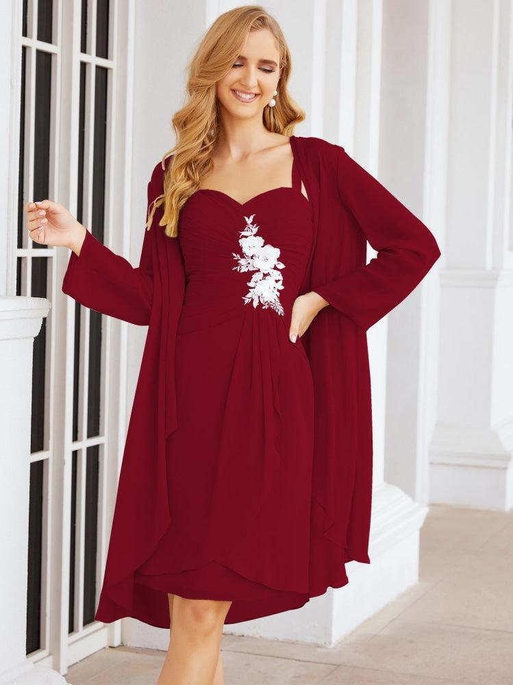 Sunnderly Kleider für die Brautmutter und den Bräutigam, Spitzenapplikationen für Hochzeitsgäste, SY28066