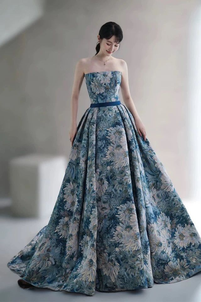 Vestido de fiesta largo con mangas desmontables, nuevo estilo, vestido de noche formal único Y6081