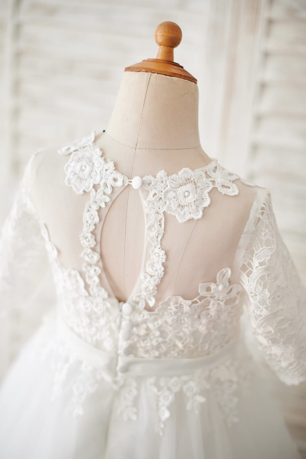 Vestido de primera comunión para niña de las flores, largo hasta el suelo, de tul y encaje, corte A