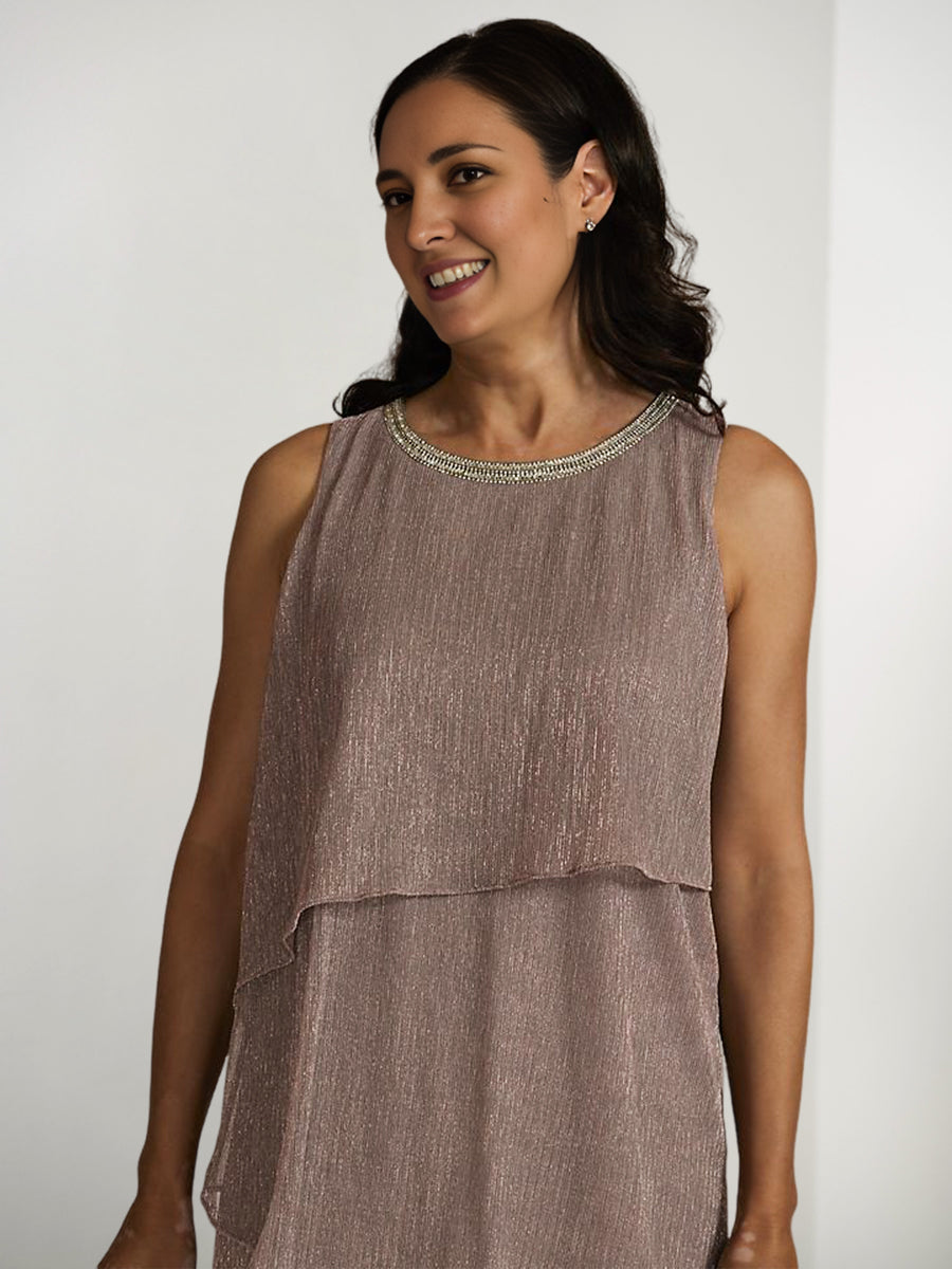 Etui-/Säulenkleider für die Brautmutter mit Pailletten und Jacke