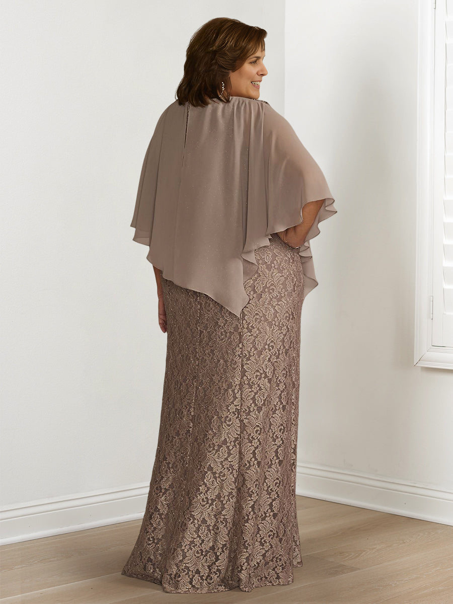 Vestidos de madre de la novia de corte A/princesa con apliques y capas