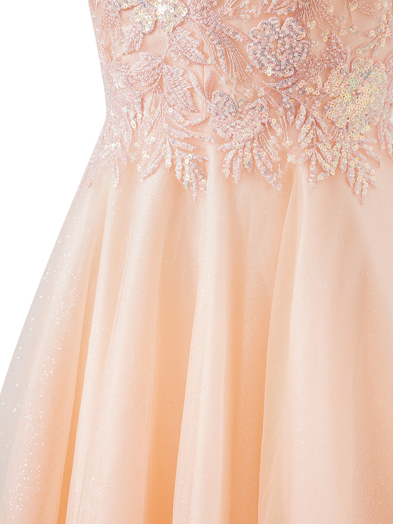 Grace | A-line Short Spaghetti Strap Glitter Tulle Homecoming Dress