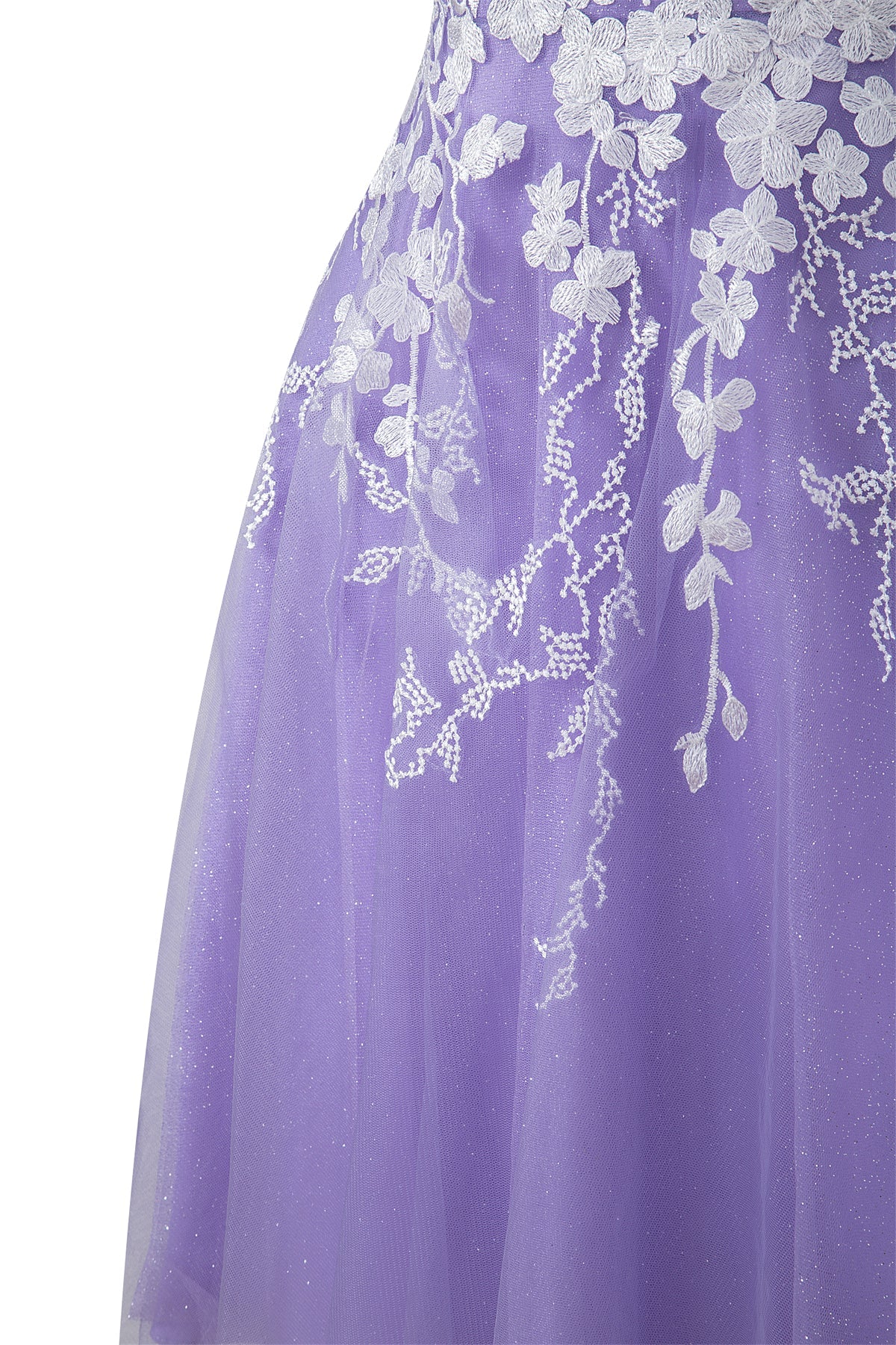 Bella | Vestido corto de fiesta Aline de tul brillante con apliques