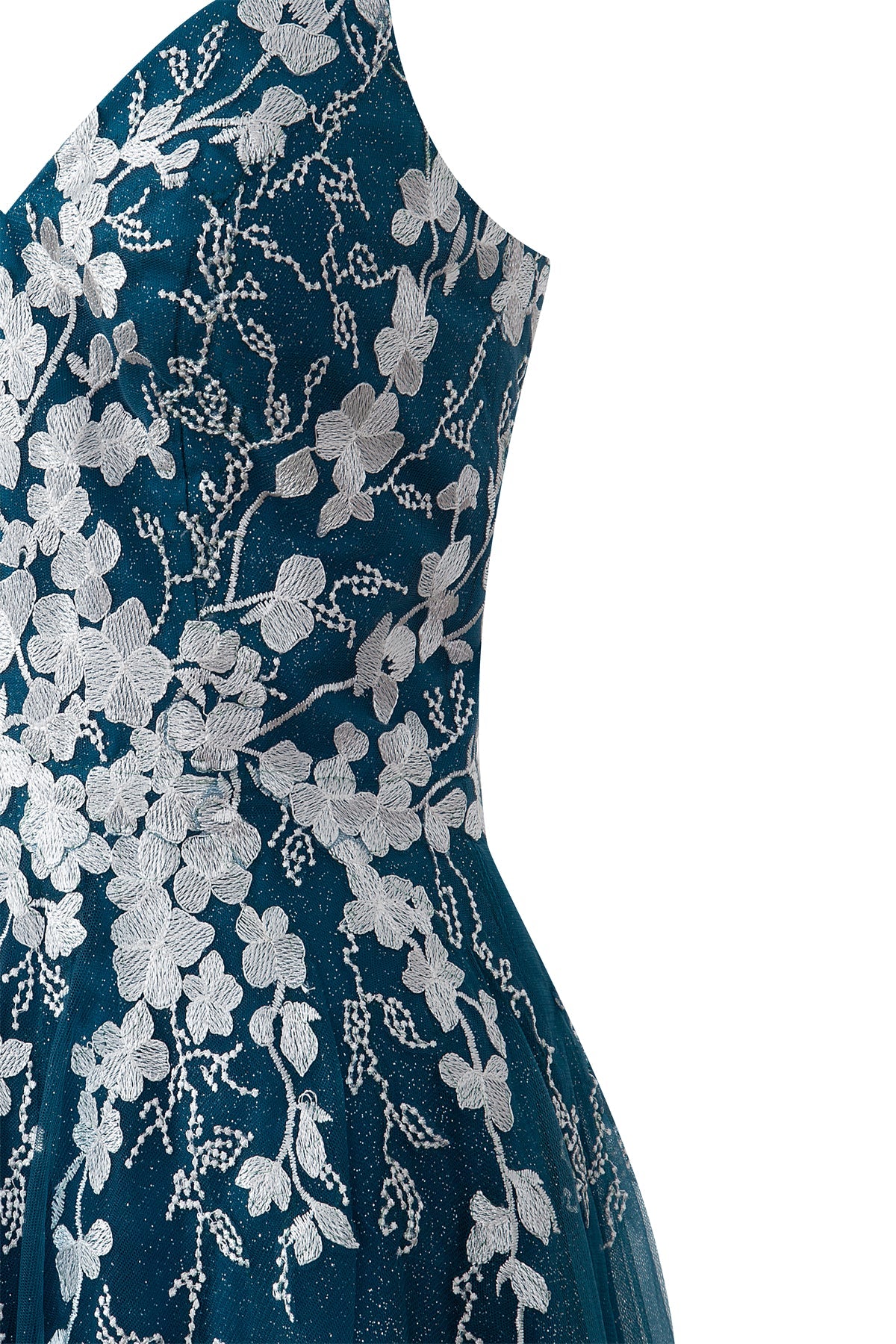 Bella | Vestido corto de fiesta Aline de tul brillante con apliques
