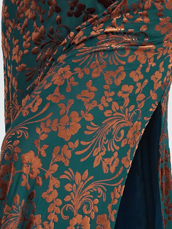 Vestido vintage liso de terciopelo con escote en V y mangas cortas, largo hasta la rodilla, para madre de la novia con abertura